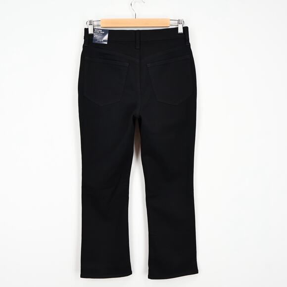 J.Crew Factory Mid Rise Flare Crop All Day Stretch Black Jean Size 27 NWT - Picture 7 of 9